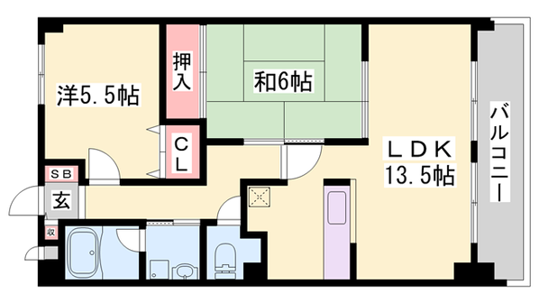 西新町駅 徒歩8分 1階の物件間取画像